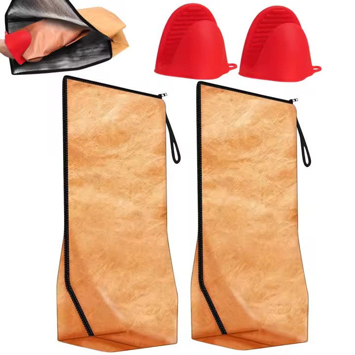 Manta de barbacoa de 2 piezas para descansar carne con cremallera y 2 mini guantes de horno - 1