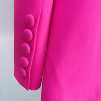 Conjunto de pantalón de oficina de dos piezas de talla grande con parches de color, blazer de un solo botón y pantalón acampanad - details 7