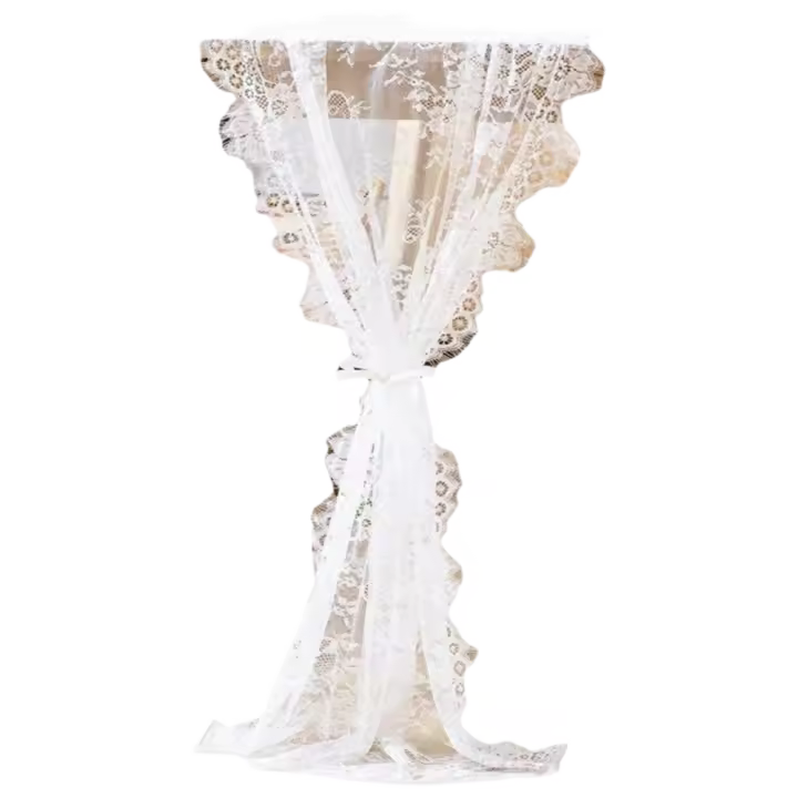 Mantel de Mesa de Encaje Blanco Floral 14x118 Pulgadas Ideal para Despedida de Soltera y Decoración de Boda Rústica - 1