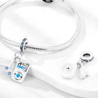 Figura colgante de auriculares de Plata de Ley 925 con cuentas vivas compatibles con pulsera Original Pandora, abalorios, regalo de joyería para mujer - details 2
