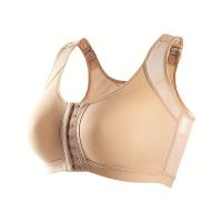 Sujetador Deportivo Sólido, Sujetador Íntimo Transpirable Sin Cables Con Cierre Frontal Push Up, Lencería Y Ropa Interior Para mujer - details 9