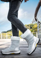Botas de nieve impermeables con cremallera para mujer, botines cálidos de felpa, de algodón, de alta calidad, para exteriores, Invierno - details 23