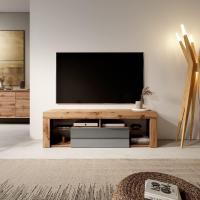 Mueble TV Moderno/Mesa TV/Mueble para Salón / 140 cm (sin LED, Nogal/Negro Brillante) - details 11