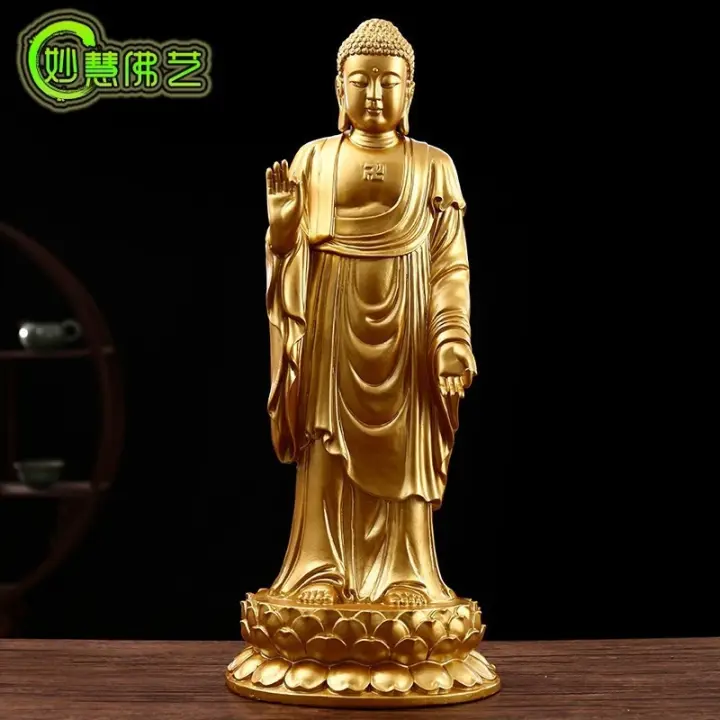 Adorno de Amitabha para uso doméstico, que ofrece a la sala de estar, recibiendo la Montaña del Espíritu de Buda, el Gran Shakyamuni los Tres Tesoros - 1