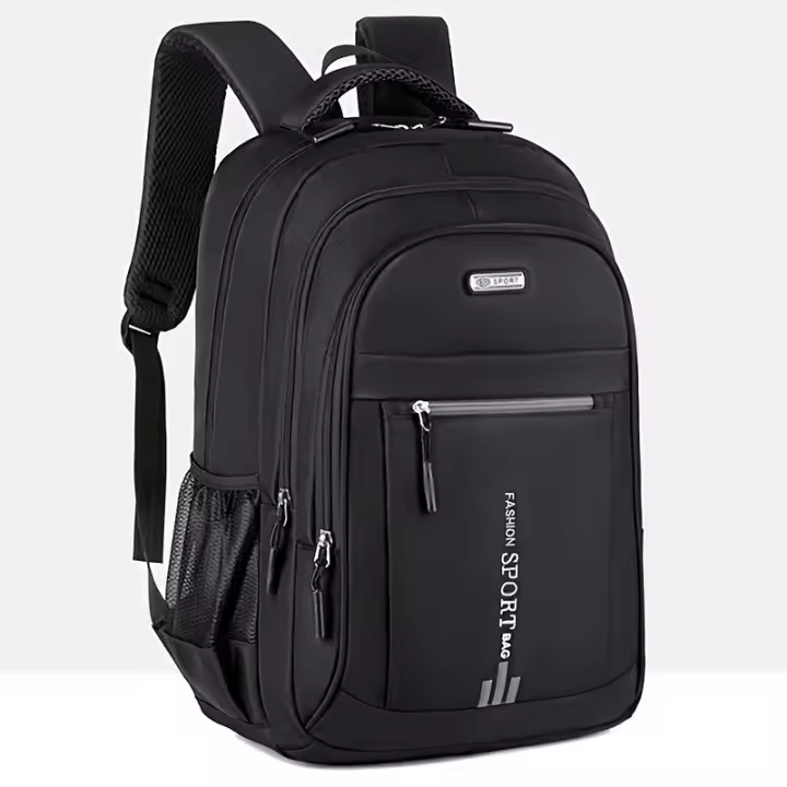 Mochila de Escuela para Hombres de Secundaria y Preparatoria de Gran Capacidad, Tendencia para Estudiantes Universitarios, Versión Coreana de Mochila de Viaje de Ocio [dirección de la cabeza al tirar aleatoriamente] - 1