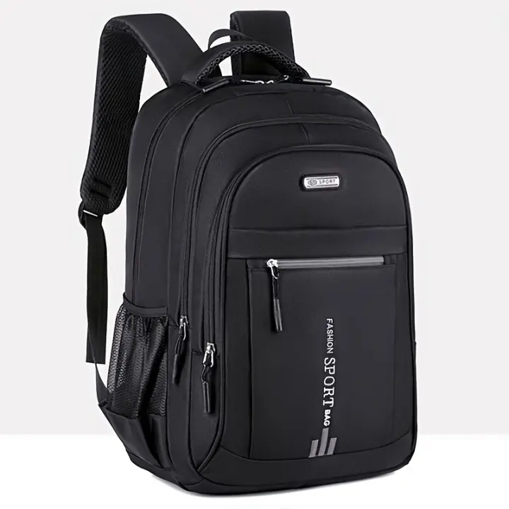 Mochila de Escuela para Hombres de Secundaria y Preparatoria de Gran Capacidad, Tendencia para Estudiantes Universitarios, Versión Coreana de Mochila de Viaje de Ocio [dirección de la cabeza al tirar aleatoriamente] - 1