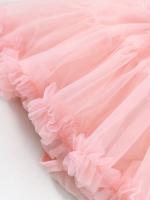 Vestido De Un Pie Para Bebé De Verano Con Lazo En Malla Cómodo Y Casual Para Niñas Estilo Sólido Talla True to Size Material Poliéster - details 3
