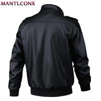Chaqueta de Cuero con Cremallera para Hombres Estilo Motociclista Vintage para Otoño-Invierno - details 1