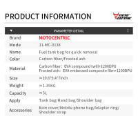 Bolsa de Tanque de Fibra de Carbono MOTOCENTRIC Impermeable, Anti-robo, Reflectante, Gran Capacidad, Soporte de Teléfono, Anillo de Adaptador, Correa de Hombro - details 22