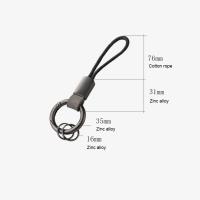 LLavero de piel de cuero de aleación, llavero colgante de cintura de cuero multifuncional antipérdida, soporte de mosquetón, estilo de negocios - details 0