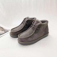 Nuevas botas de nieve con cordones para hombre de lana de cuero genuino cálidas y antideslizantes - details 9