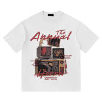 Camiseta de algodón grueso de verano de manga corta con diseño europeo y americano, estilo de nicho, ajuste holgado - details 0