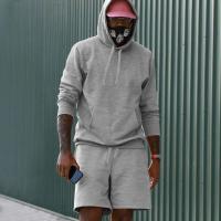 Conjunto de sudadera y pantalón corto de color sólido para hombre, informal y a la moda - details 5