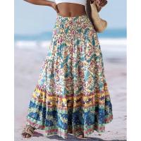 Vestido largo holgado con estampado y cintura elástica para mujer, verano 2025 - details 12