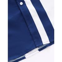Camisa de manga corta a rayas para hombre, camisa informal estampada con solapa y botones, Estilo Hawaiano - details 7