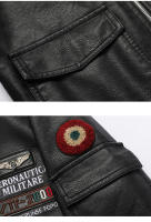 CHAIFENKO Chaqueta de Cuero de Poliéster para Hombres Aprímbano de Moda de Otoño-Primavera - details 8