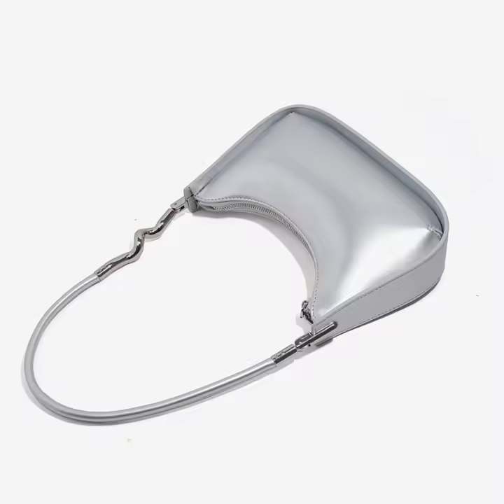 Nueva bolsa baguette plateada de verano, casual, nicho, simple, moda versátil, solo hombro, axila, pequeña, para mujer. - 1