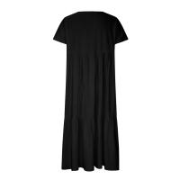 Falda de mujer de largo medio, temporada independiente, cuello redondo, manga corta, algodón y lino, innovadora para 2023 - details 10