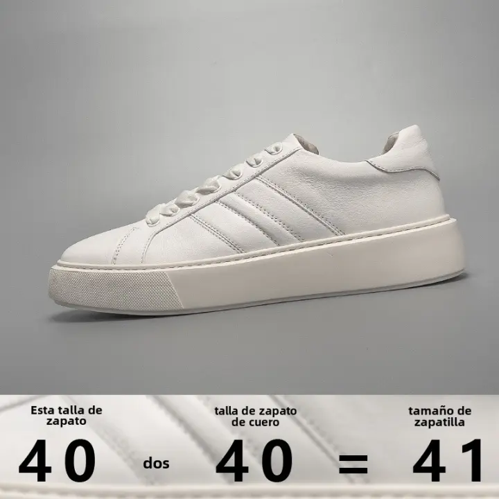 Zapatos de tablero hechos a mano de suela gruesa, ligeros y transpirables, versátiles, pequeños zapatos blancos de gama alta - 1