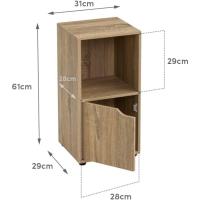 Estantería de Madera, Librería con Puerta y Compartimentos Abiertos, Mueble almacenaje, Organizador,en Color Natural de 119x29x59 cm para Estudio,Dormitorio,Salón, Oficina y Biblioteca - details 56