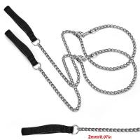 Barra hierro antimordida, metal 120CM, cadena perros, correa entrenamiento de Metal mascotas con mango suave para perros - details 1