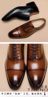 Zapatos de negocios para hombre, tres juntas de cuero, para caballero - details 2