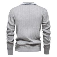 Chaqueta de punto de tendencia de suéter de manga larga con cuello en V para hombre de otoño e invierno - details 27