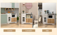 Rcynview Buffet de cocina - marca - muebles con microondas y estante de cajón - marrón - adulto - details 0