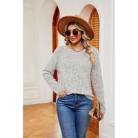 Jersey de manga larga para mujer, camiseta holgada con cuello redondo, tops de Color sólido, otoño e invierno, nuevo - details 11