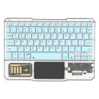 Teclado inalámbrico luminoso, panel táctil recargable, Bluetooth, para teléfono, PC, tableta, juegos, azul claro - details 0