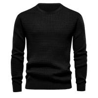 Suéter de punto para hombre, camiseta informal de manga larga con cuello redondo y ajuste holgado - details 14