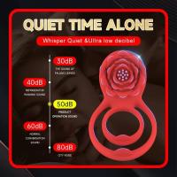 Juguete rosa con anillos duales, vibrador fuerte, estimulador de pezón y clítoris, anillo para retrasar la eyaculación, Juguetes sexuales para hombres - details 6