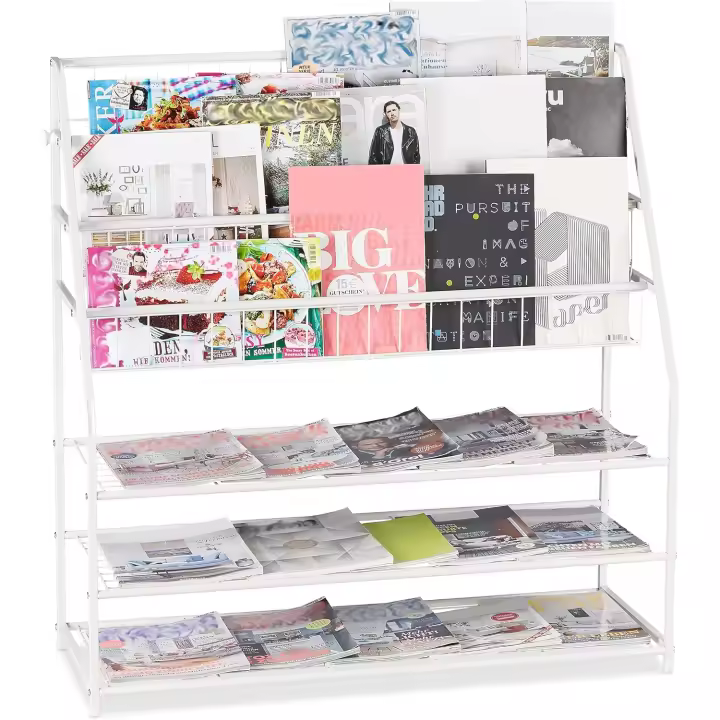 Estantería de Metal, 81 x 67 x 37 cm Revistas y Periódicos Diseño Elegante Acero 96x97x37 cm - 1