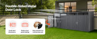 SucceBuy Almacenamiento de botes de basura, cobertizo para exteriores de 4 x 52,79 galones, gabinete impermeable con cerradura de acero galvanizado para uso en jardín, patio trasero - details 3
