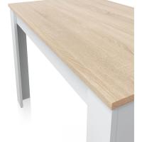 Mesa Auxiliar Fija, Mesa Cocina, Acabado en Color Blanco Artik y Roble Canadiense, Modelo Cloe, Medidas: 109 cm (Ancho) x 67 cm (Fondo) x 78 cm (Alto) - details 4