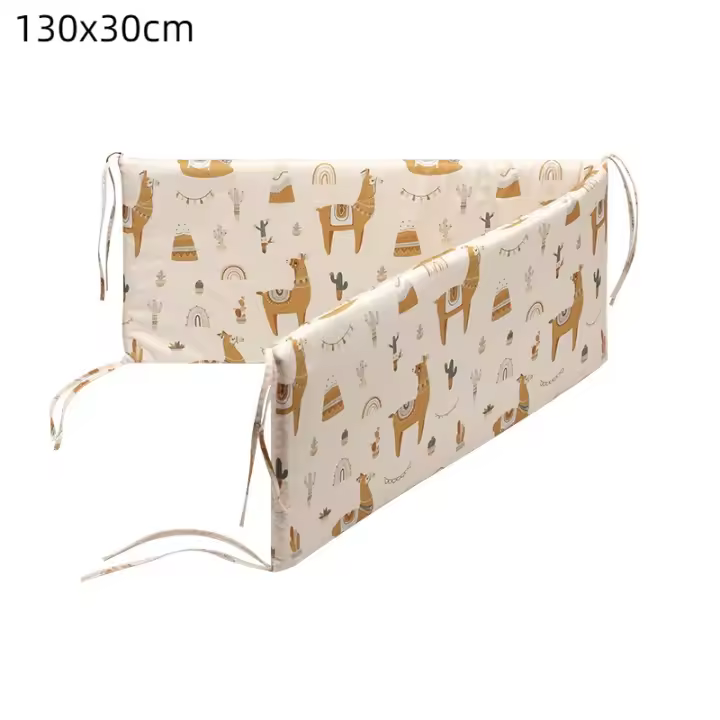Ropa de cama de circunferencia de cama de bebé, barrera contra choques, barandilla de cuna, circunferencia de cama impresa anticolisión, Riel de cama de seguridad para niños, 130x30cm - 1