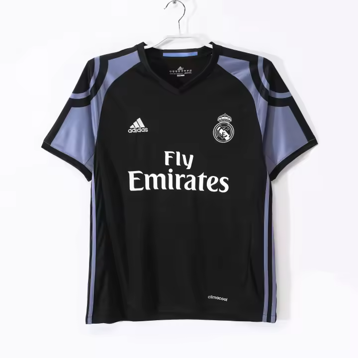 Personalizable Real Madrid Edición para aficionados Camiseta de Fútbol 2016/17 2ª Visitante Retro Réplica Oficial - Adulto - Talla S-2XL - 1