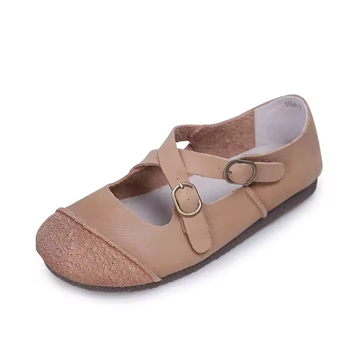 Zapatos de mujer de cuero genuino estilo nuevo 2025 Comodos y versátiles para mamás - 1