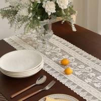 Camino de mesa de encaje ahuecado, mantel Rectangular blanco, cubierta de mesa Vintage, decoración del hogar - details 7