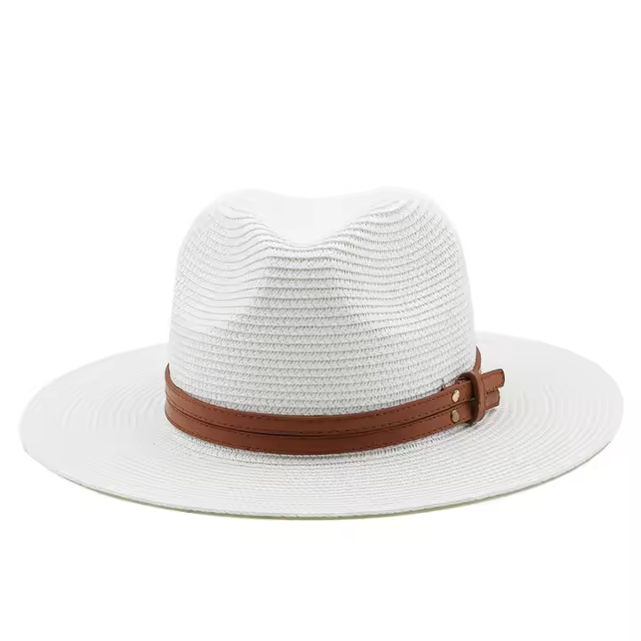 Sombreros panamá de ala ancha para hombre y mujer, sombrero de paja para la playa, protección UV, UPF, 54-58-60cm - 1