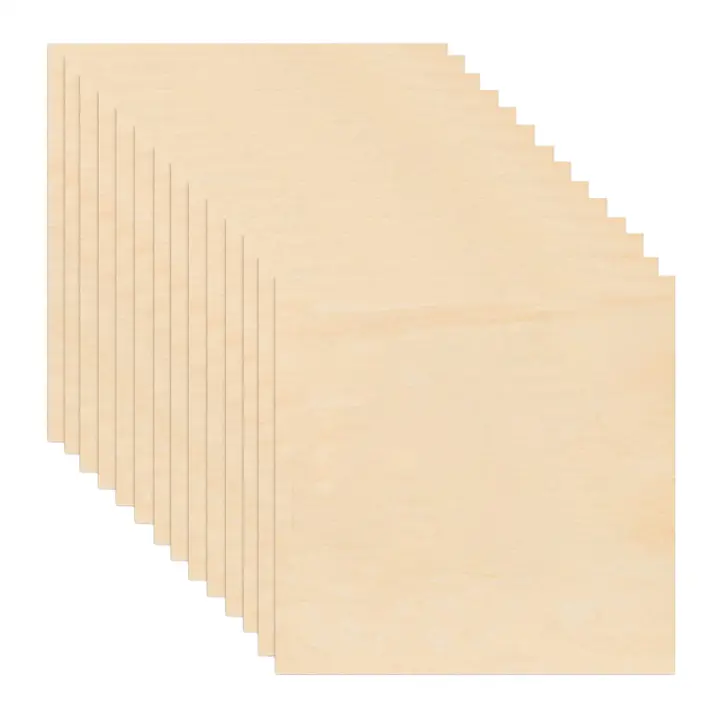 Hojas de Balsawood sin terminar, láminas de madera fina de 1/16 pulgadas, tablero de madera contrachapada para manualidades, 4x4 pulgadas, 50 paquetes - 1