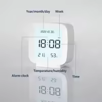 Monitor electrónico Digital de temperatura de humedad para el hogar, pantalla de oficina, decoración de dormitorio, despertador, fecha y hora - details 4