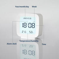 Monitor electrónico Digital de temperatura de humedad para el hogar, pantalla de oficina, decoración de dormitorio, despertador, fecha y hora - details 4