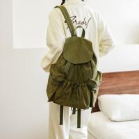 Linda mochila con cordón de estilo coreano, gran capacidad, diseño de nicho, bolsa de nailon suave y ligera, bolsa plegable para libros, bolso de hombro para exteriores - details 6