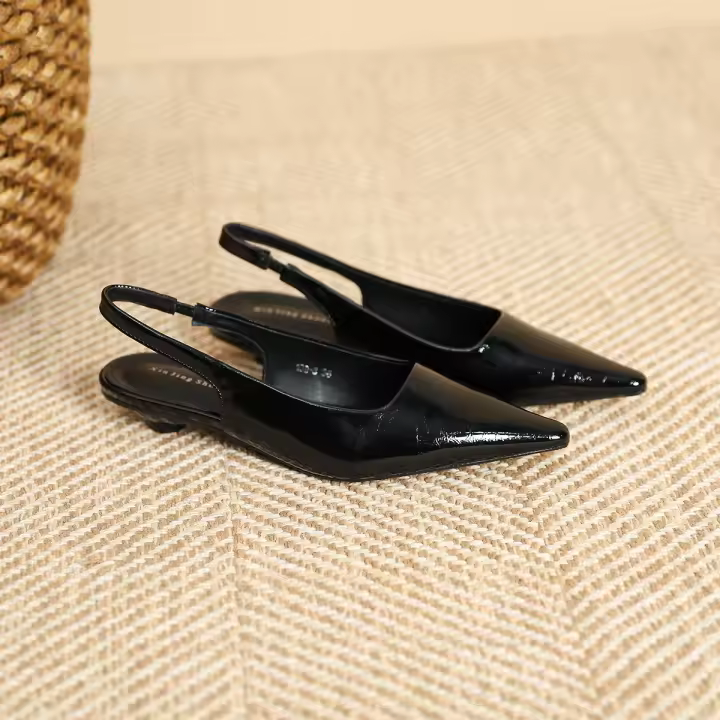 Nuevos zapatos adelgazantes de tacón bajo y poco profundos para mujer, zapatos planos - 1