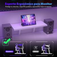 Mesa de Juego en Forma de L 130x130cm Soporte para Monitor Soporte para Auriculares - details 51