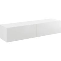Mueble de TV de pared Evaton de 140 x 33 x 30 cm, mesa de centro flotante, consola de pared blanca de alto brillo. - details 0