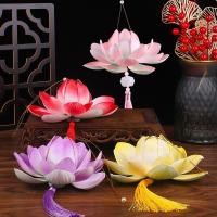 Linterna 3D del Festival del Medio Otoño, flor de loto, conejo, linterna de loto del Medio Otoño, papel hecho a mano, Kit de Material de linterna DIY para niños - details 16
