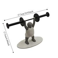 Soporte de papel higiénico con estampado 3D único, decoración de levantador de pesas, soporte para rollo de papel higiénico, servilletero con barra para Hotel - details 1