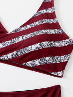 Conjunto de Bikini a rayas para mujer, bañador Sexy de dos piezas, ropa de playa, traje de baño brasileño, novedad de 2022 - details 3